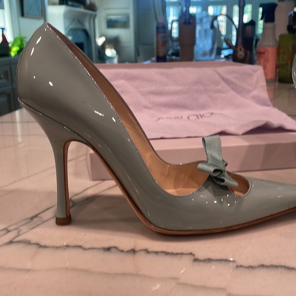 Jimmy Choo limited edition duck blue patent heel grosgrain ribbon - Picture 2 of 8